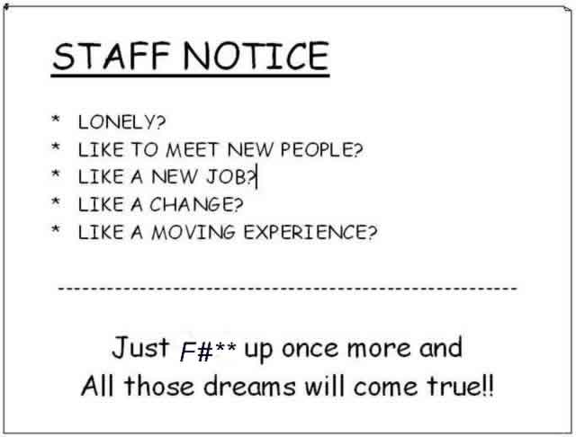 Staff Notice